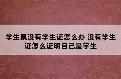 学生票没有学生证怎么办 没有学生证怎么证明自己是学生